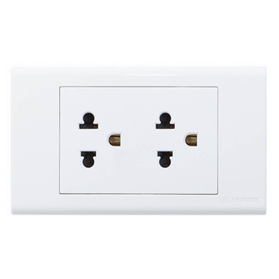 Ổ cắm đôi 3 chấu 16A Sino S18UE2